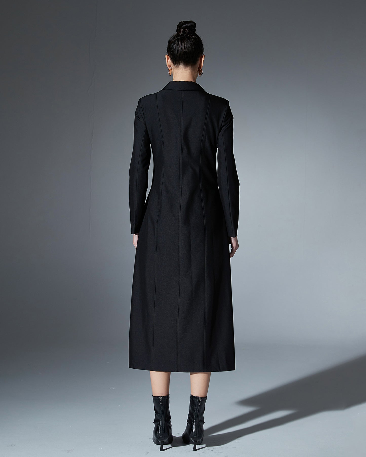 Black Buckle Cutout Longline Jacket