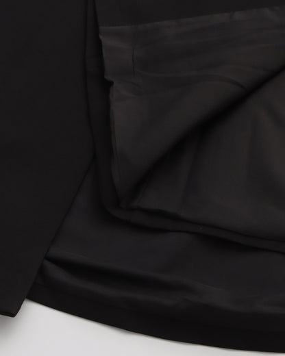 Black Cape Sleeve Blazer Jacket with Crystal Button