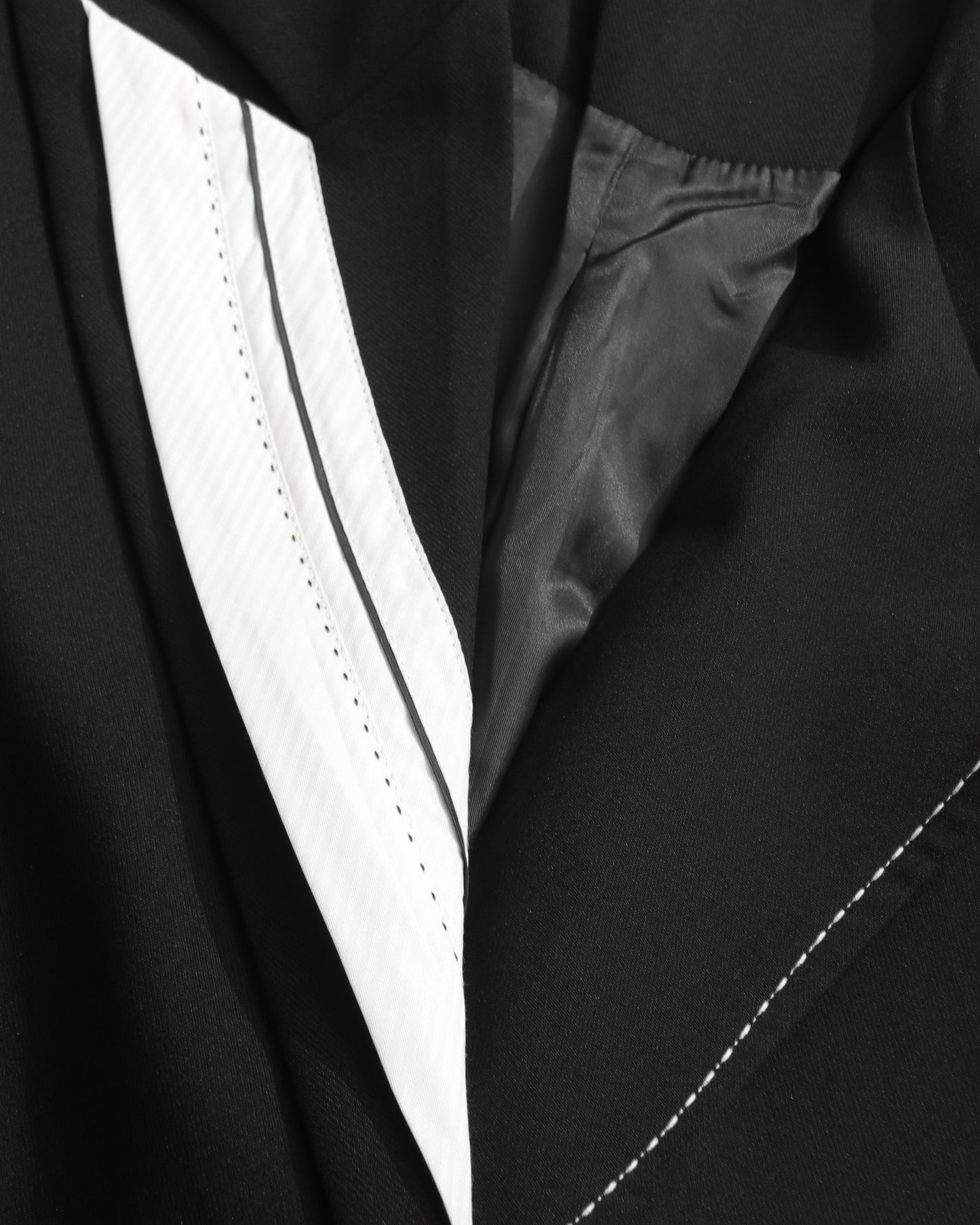 Black Coat with Contrast Stitching & Asymmetrical