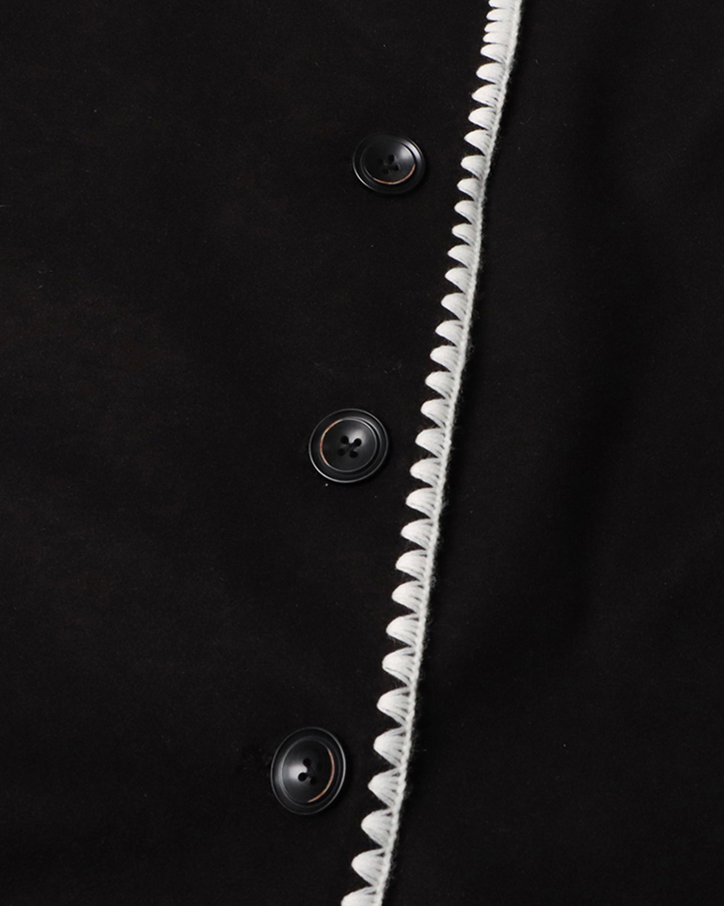 Black Coat with White Scallop Trim