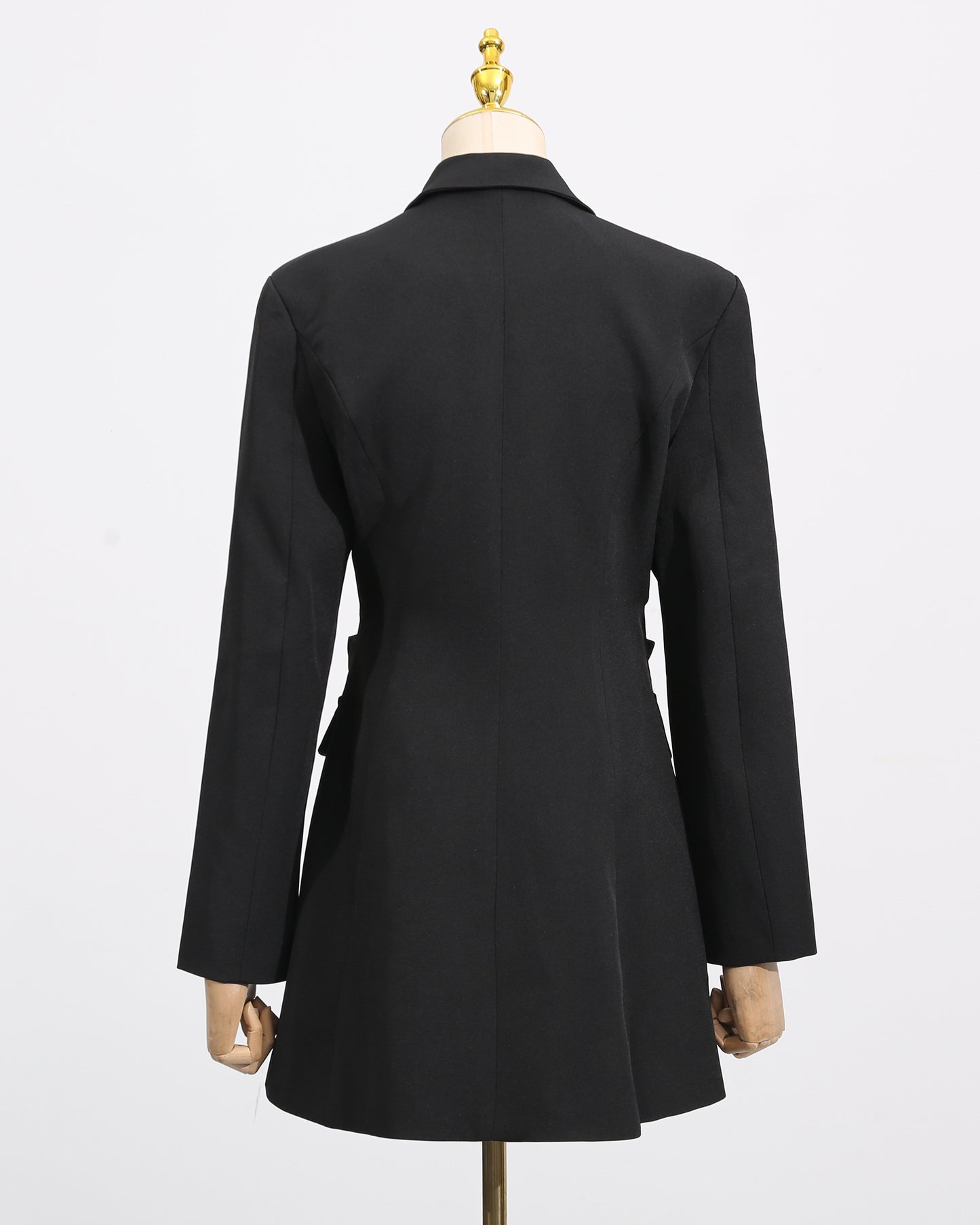 Black Crystal Bow Cutout Blazer