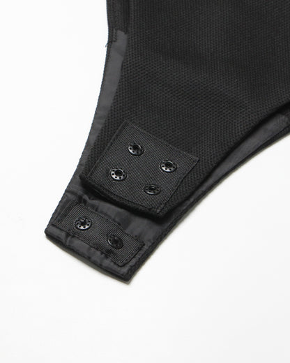 Black Crystal Buckle Cutout Bodysuit