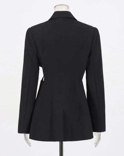 Black Cutout Solid Casual Bustier Blazer