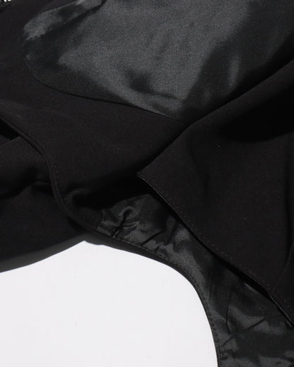 Black Cutout Solid Casual Bustier Blazer