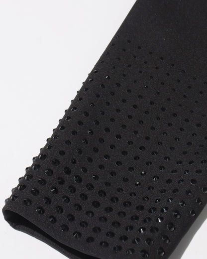 Black Double-Breasted Blazer with Dot Embellishments