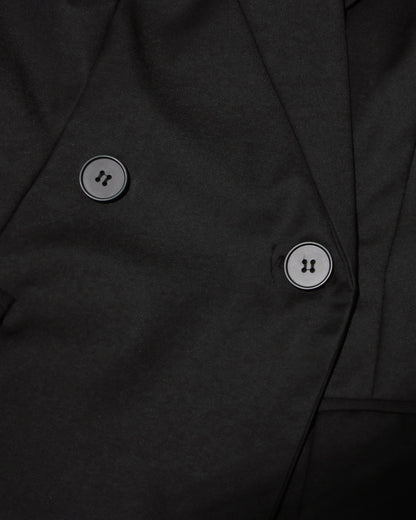 Black Double-Breasted Longline Blazer Coat