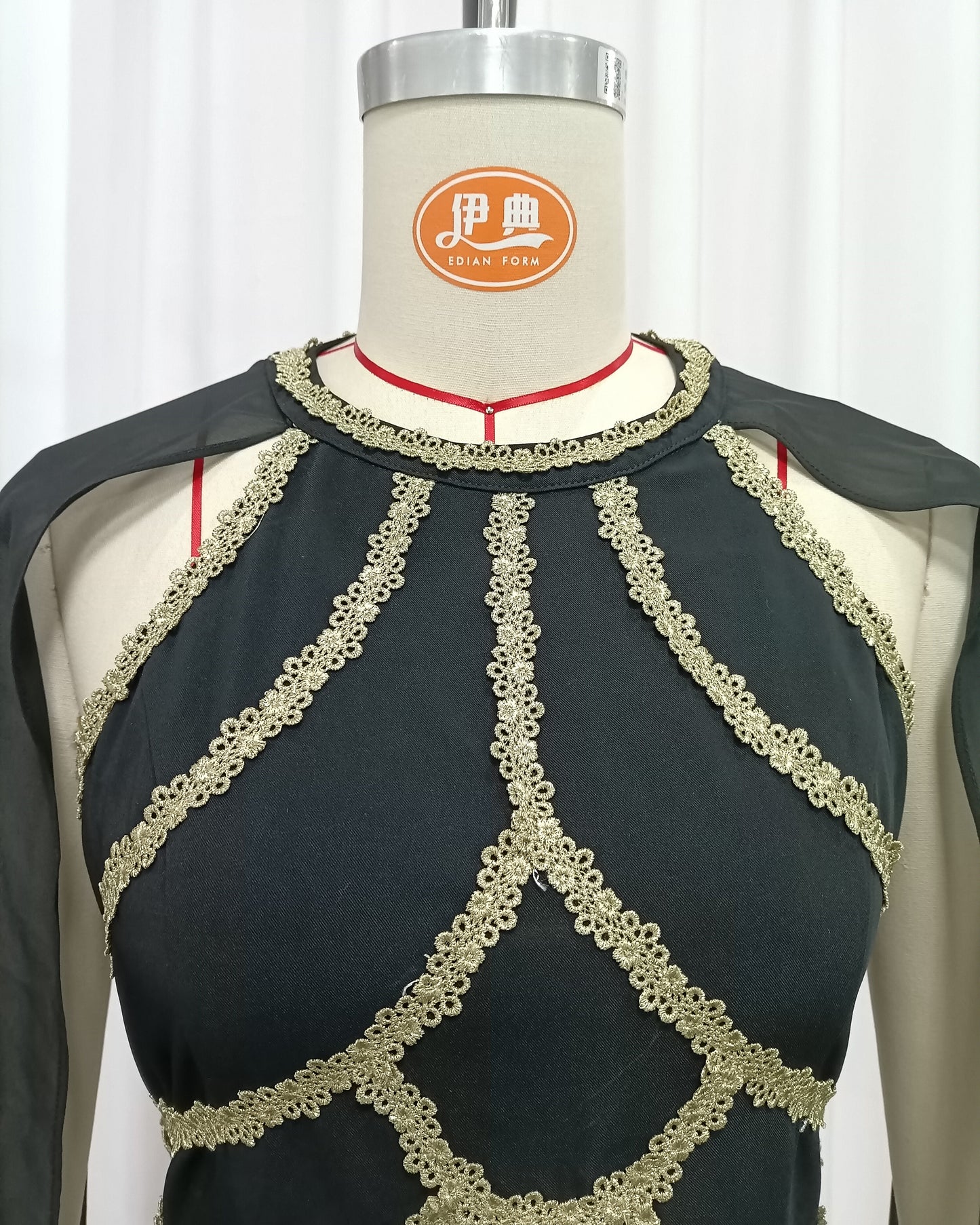 Black Gold Cape Elegant Maxi Dress