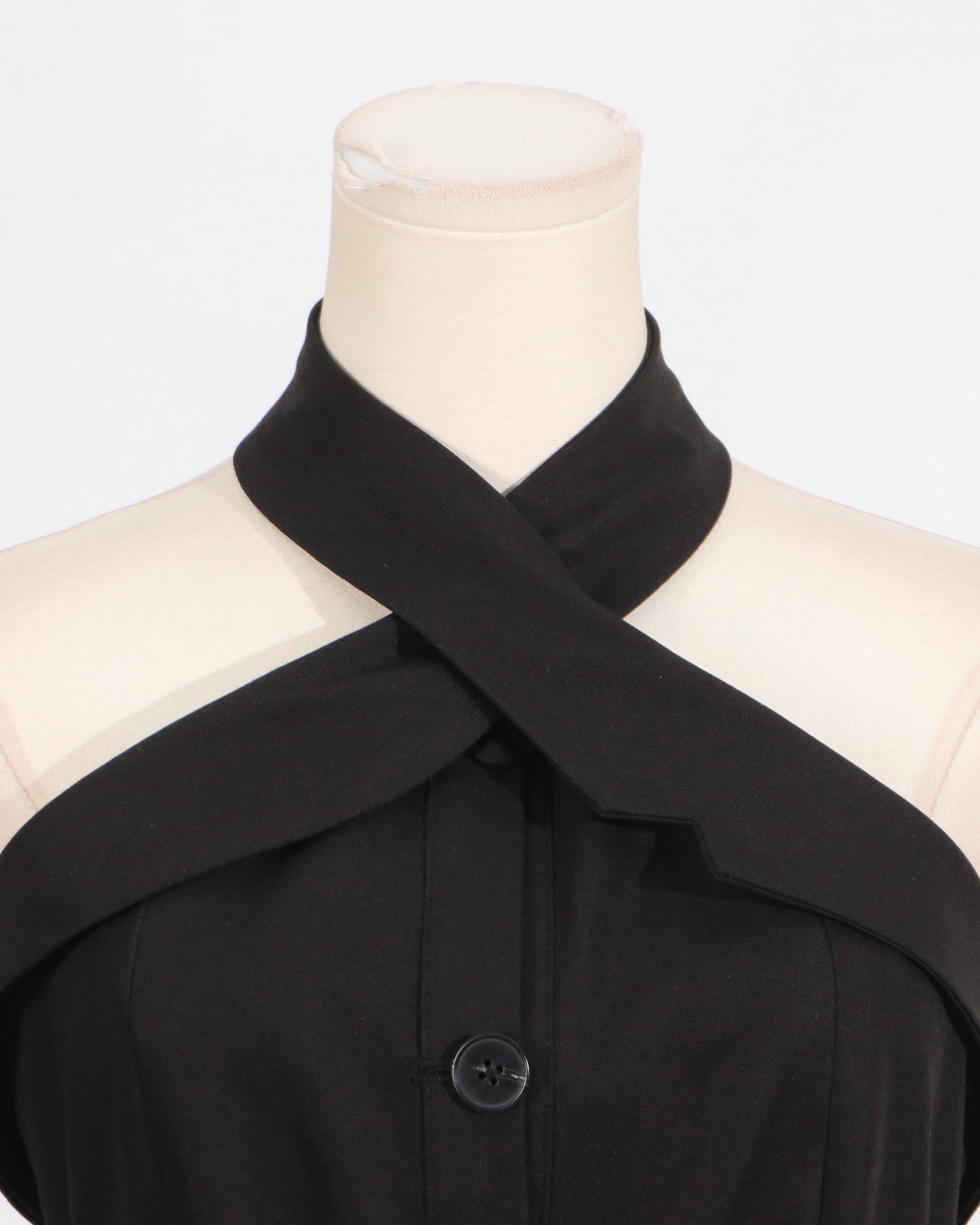 Black Halter Neck Belted Mini Dress