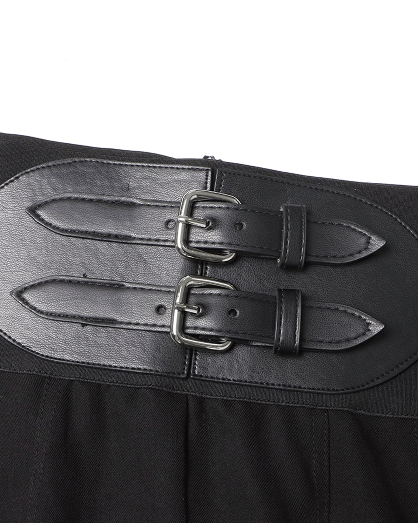 Black High-Waist Wide-Leg Trousers with Belt