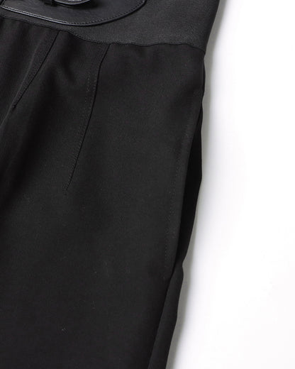 Black High-Waist Wide-Leg Trousers with Belt
