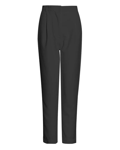 Black High-Waisted Tapered Cuff Pants