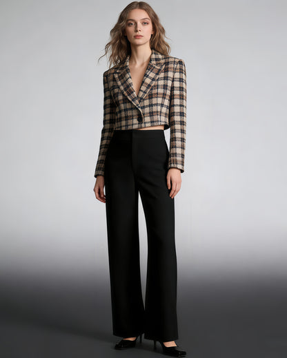Black High-Waisted Wide-Leg Trousers
