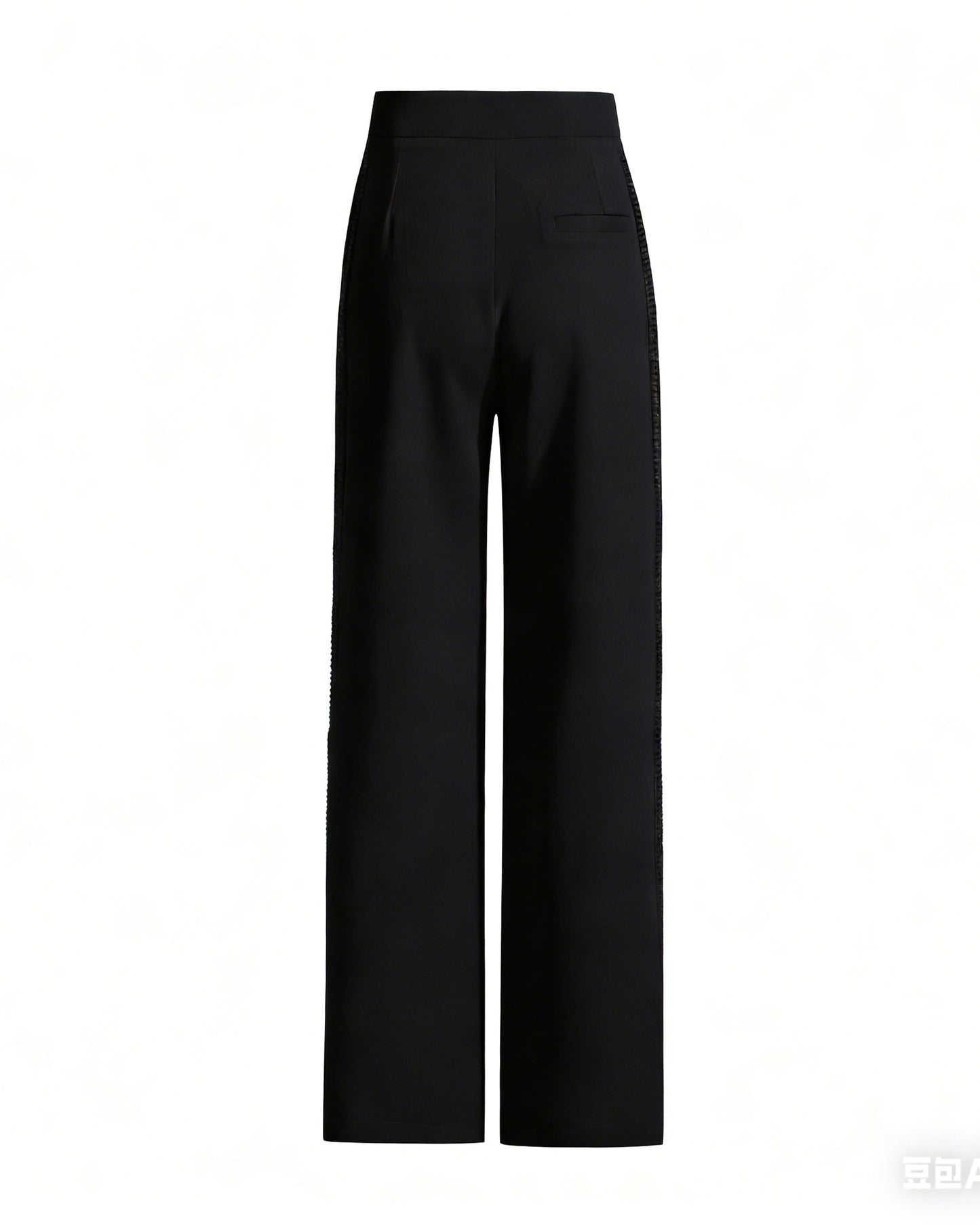 Black High-Waisted Wide-Leg Trousers