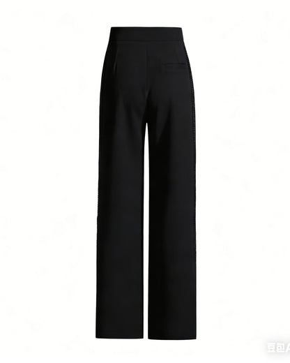 Black High-Waisted Wide-Leg Trousers