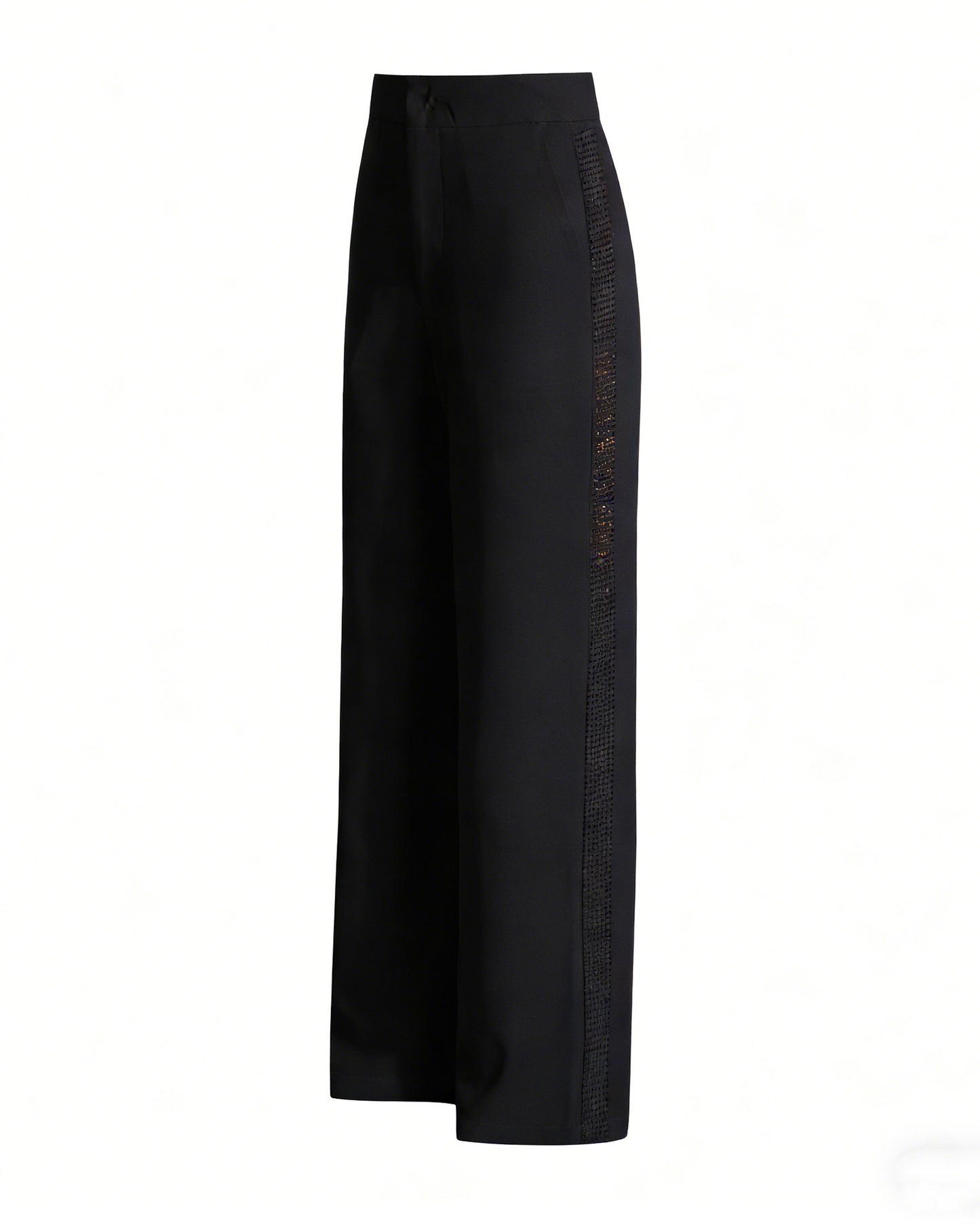 Black High-Waisted Wide-Leg Trousers