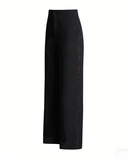 Black High-Waisted Wide-Leg Trousers