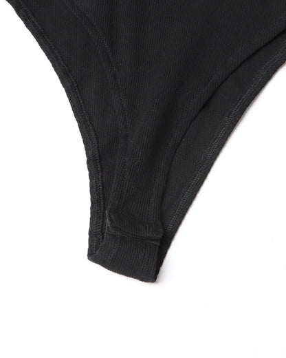 Black Hooded Bodysuit Sweatshirt