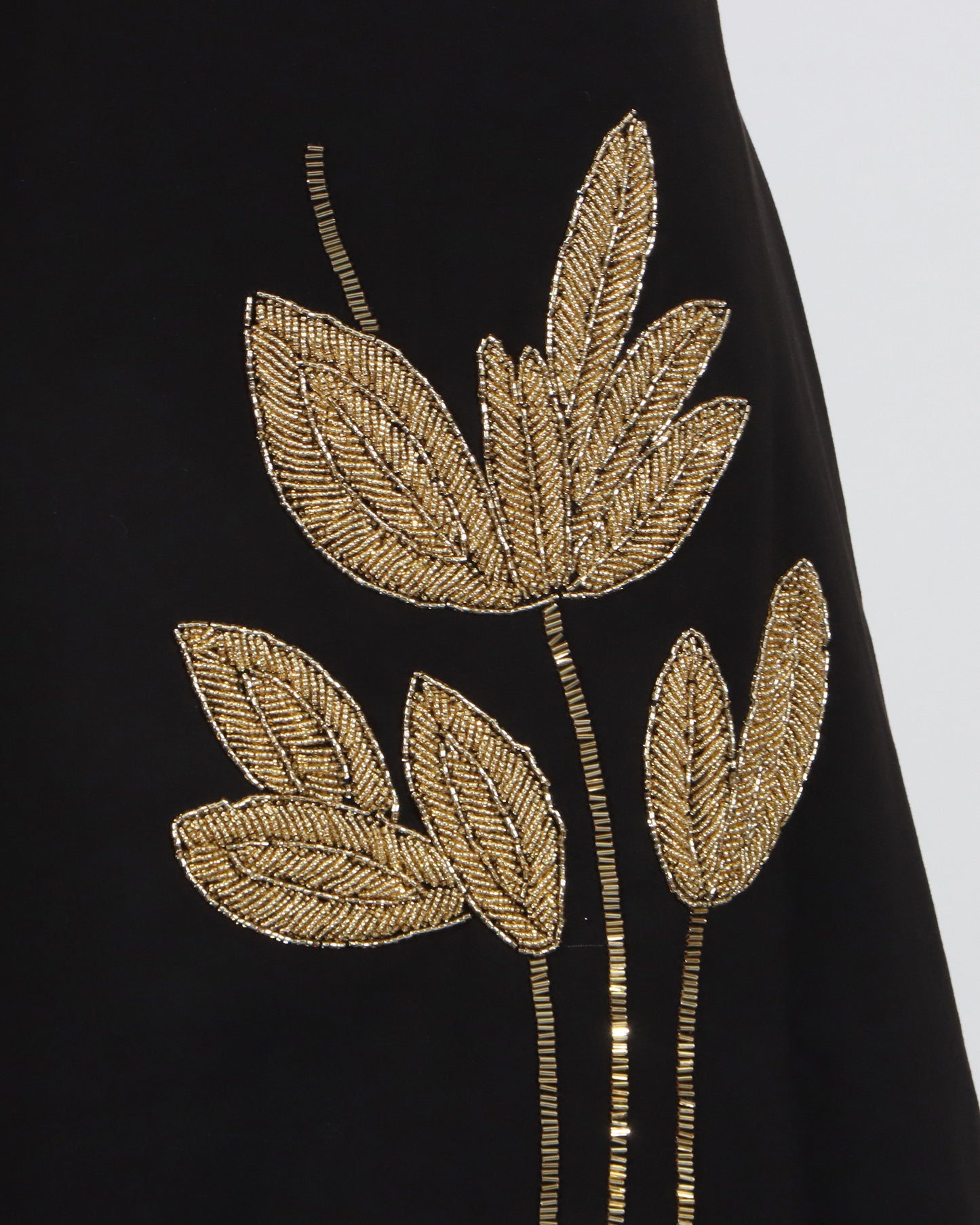 Black Jacket & Embellished Midi Skirt Set