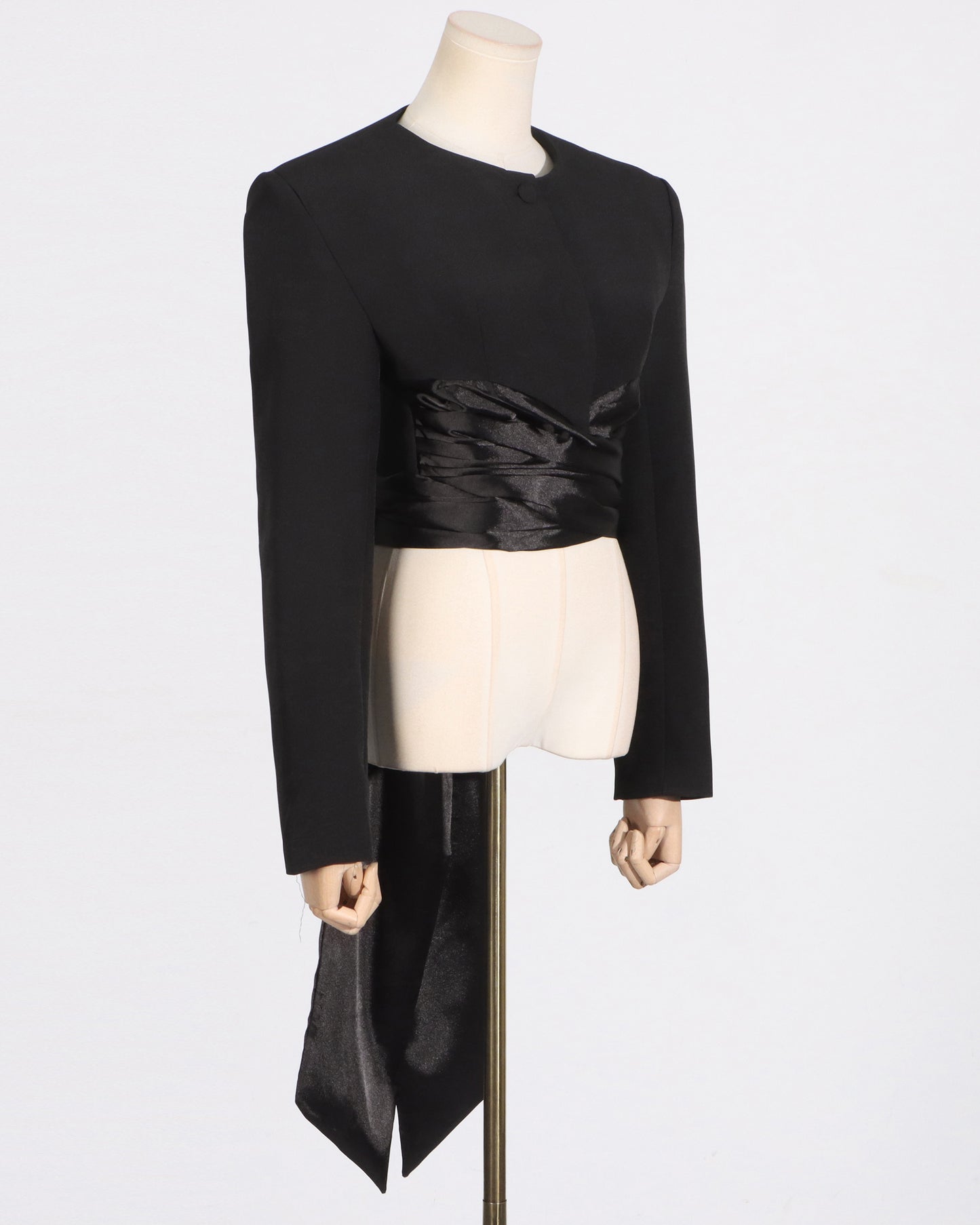 Black Jacket with Back Satin Bow