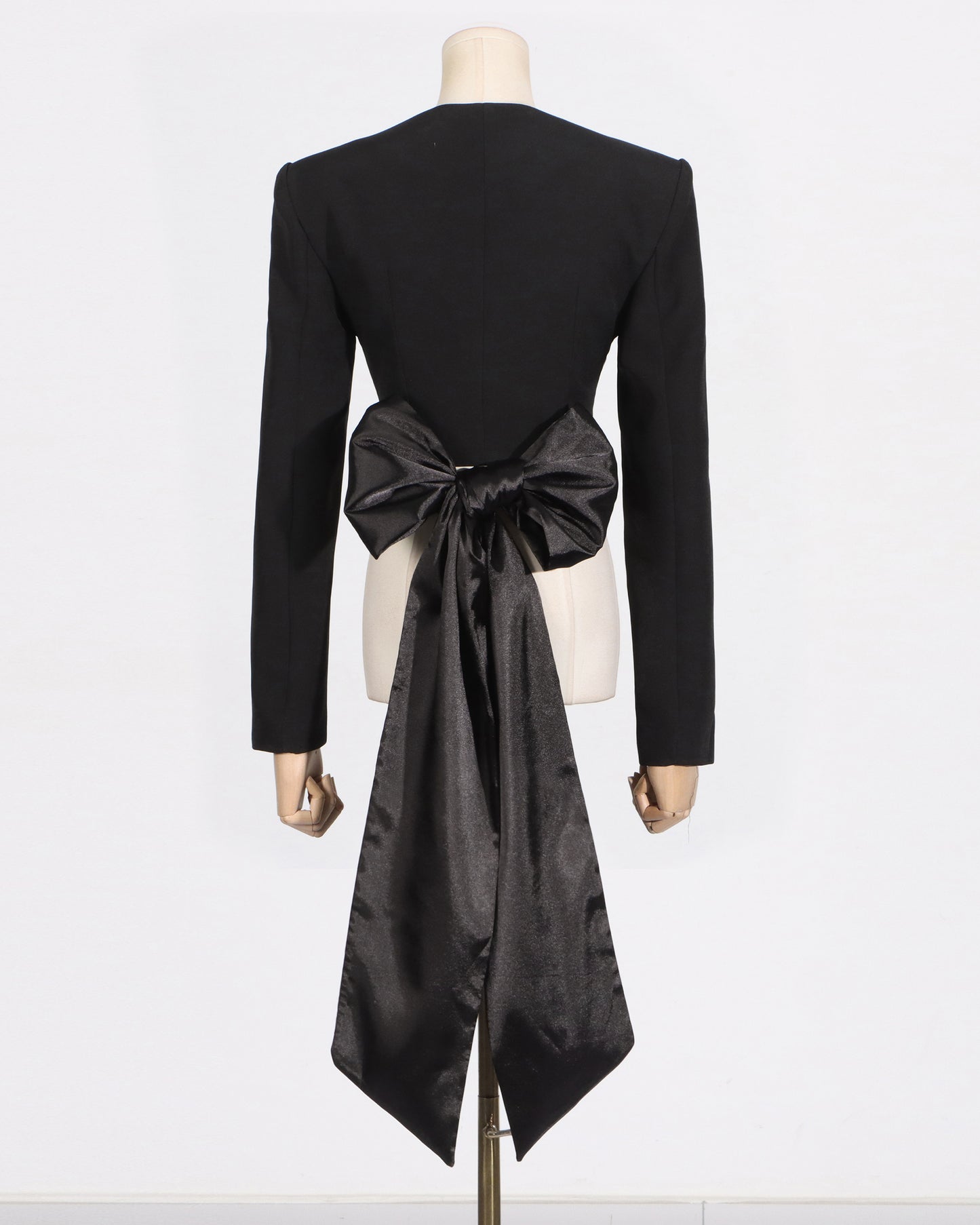 Black Jacket with Back Satin Bow