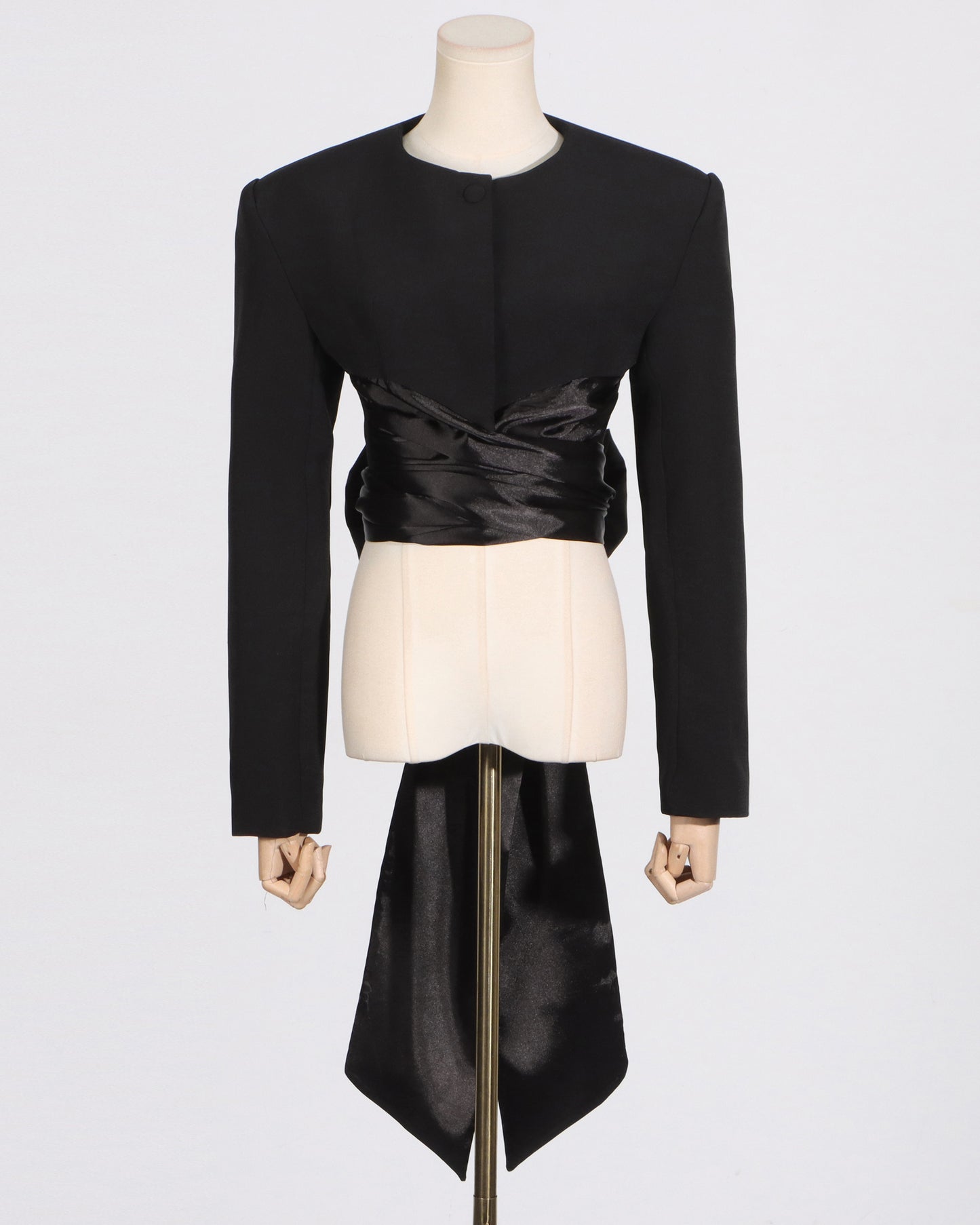 Black Jacket with Back Satin Bow