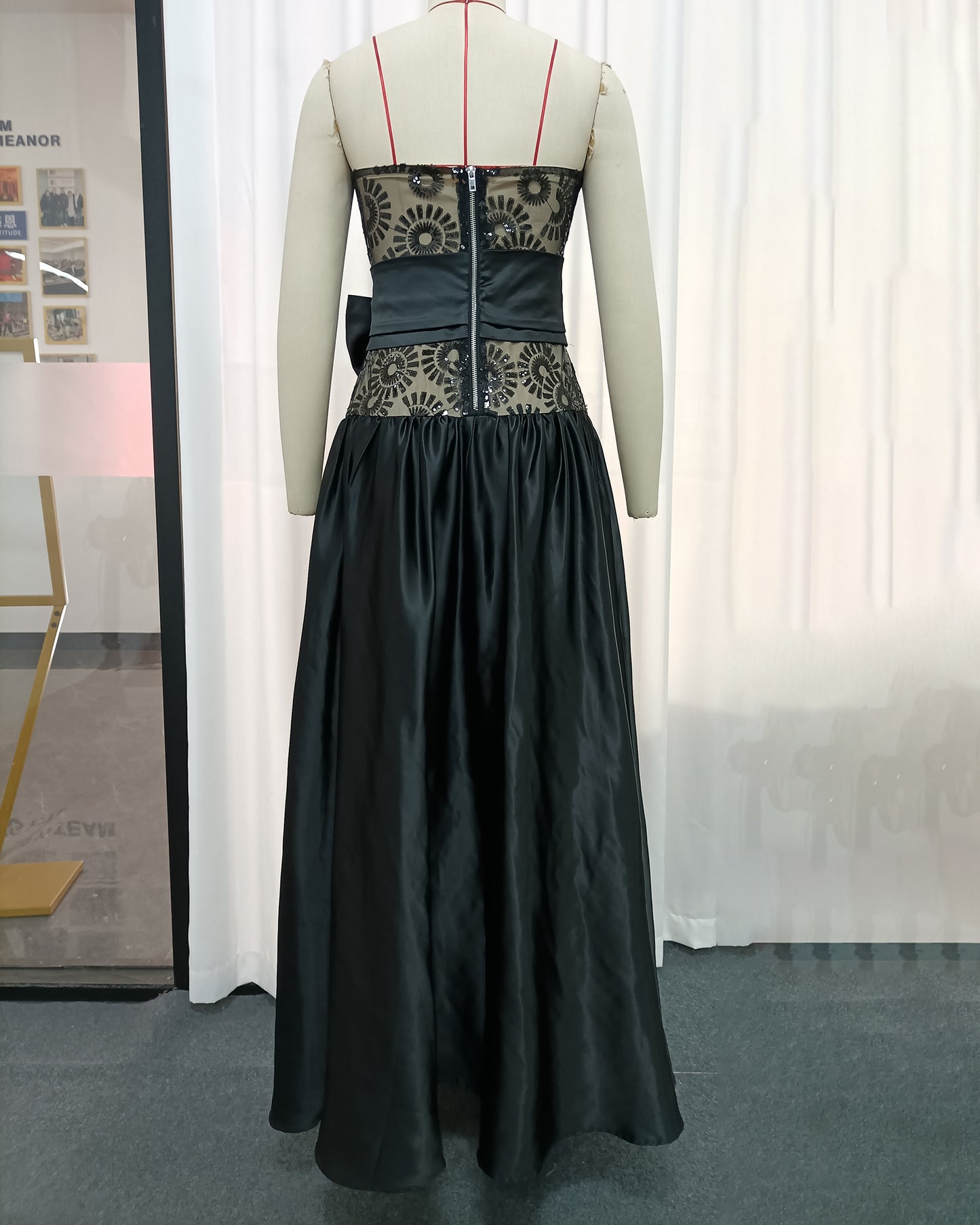 Black Lace Bowknot Tube Dress