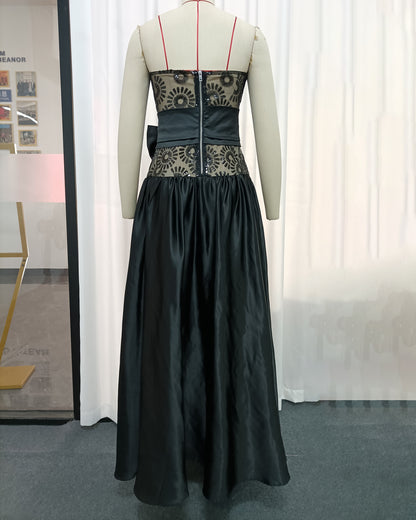 Black Lace Bowknot Tube Dress