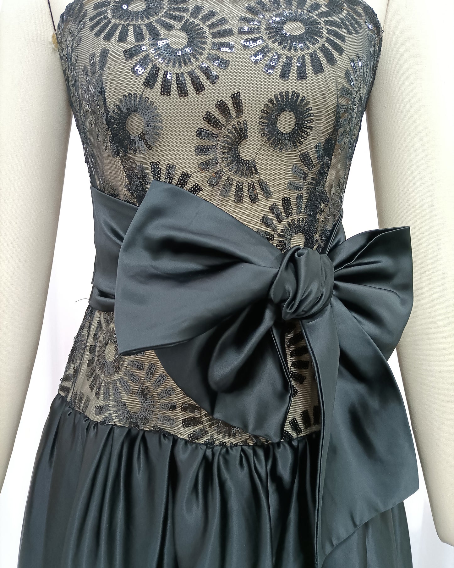 Black Lace Bowknot Tube Dress
