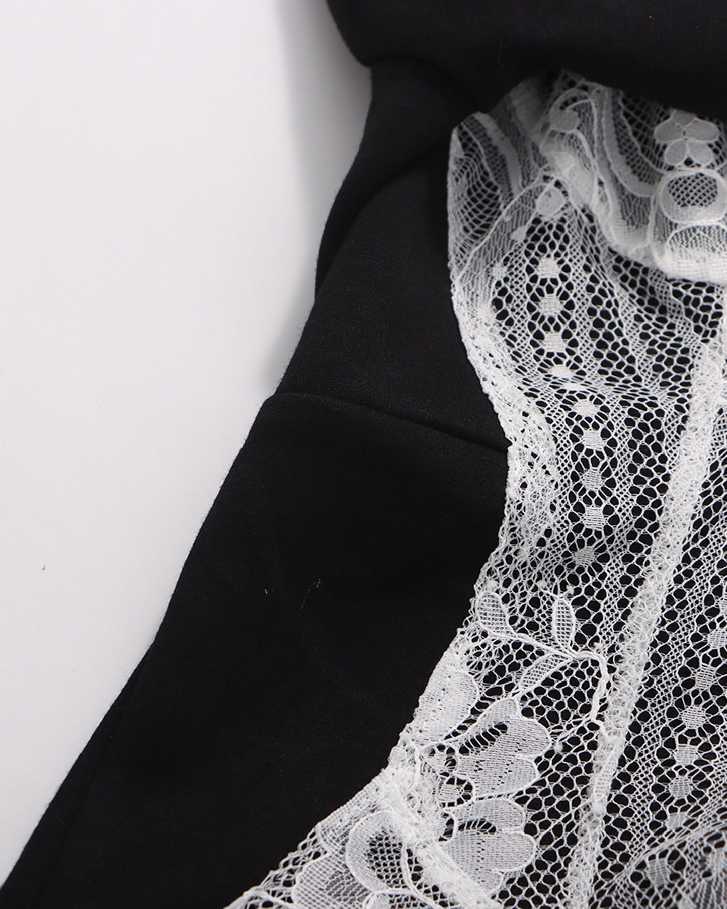 Black Lace Panel Double-Belt Maxi Dress