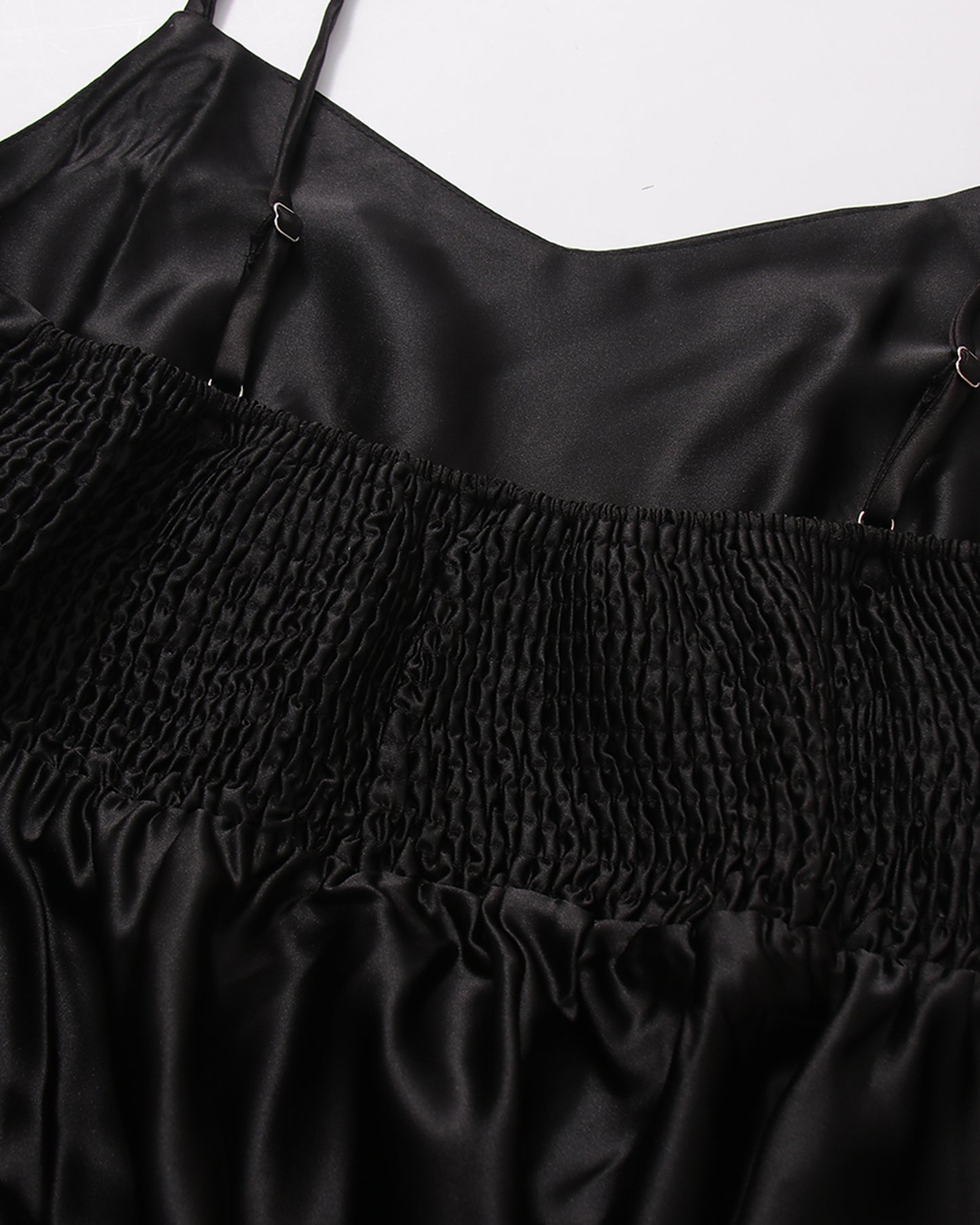 Black Lace Shirt & Satin Dress Two-Piece Set