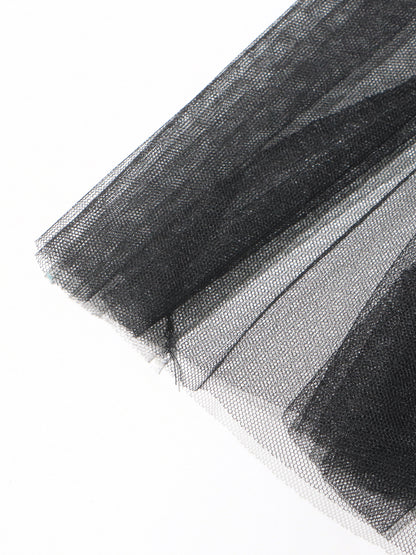 Black Lace Top & Tulle Skirt Two-Piece Set