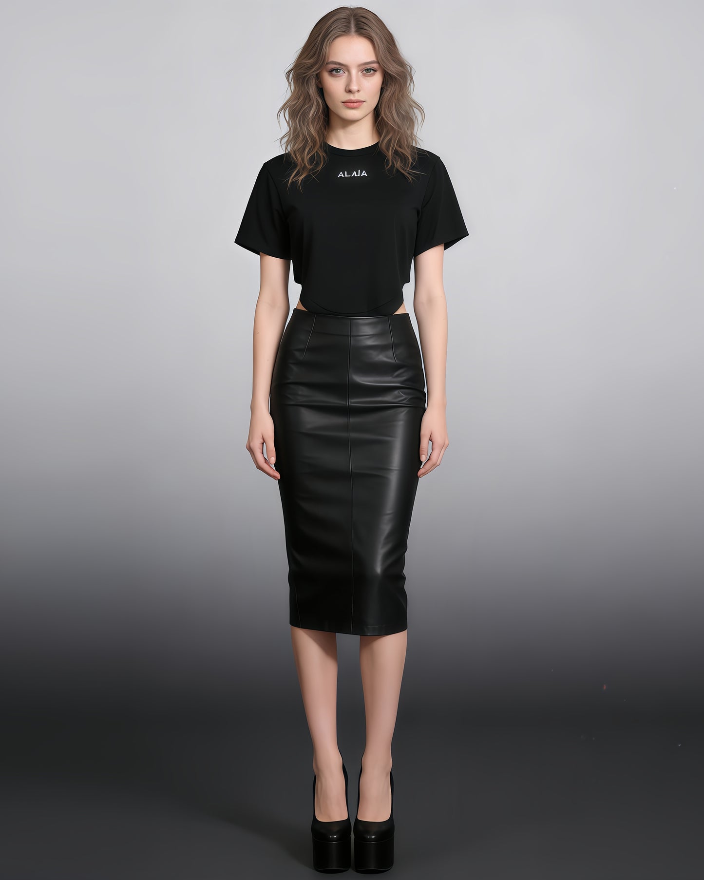 Black Letter Print Short Sleeve Bodysuit