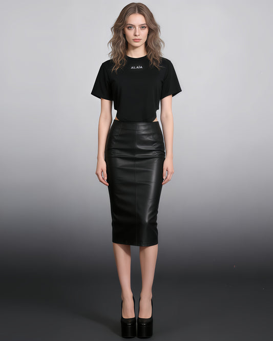 Black Letter Print Short Sleeve Bodysuit