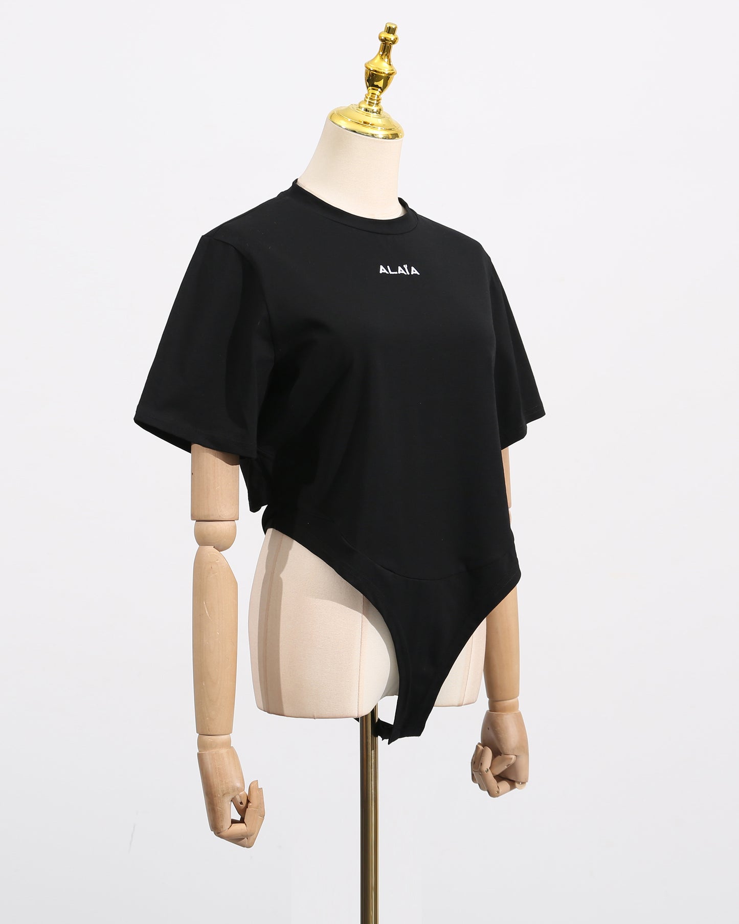 Black Letter Print Short Sleeve Bodysuit