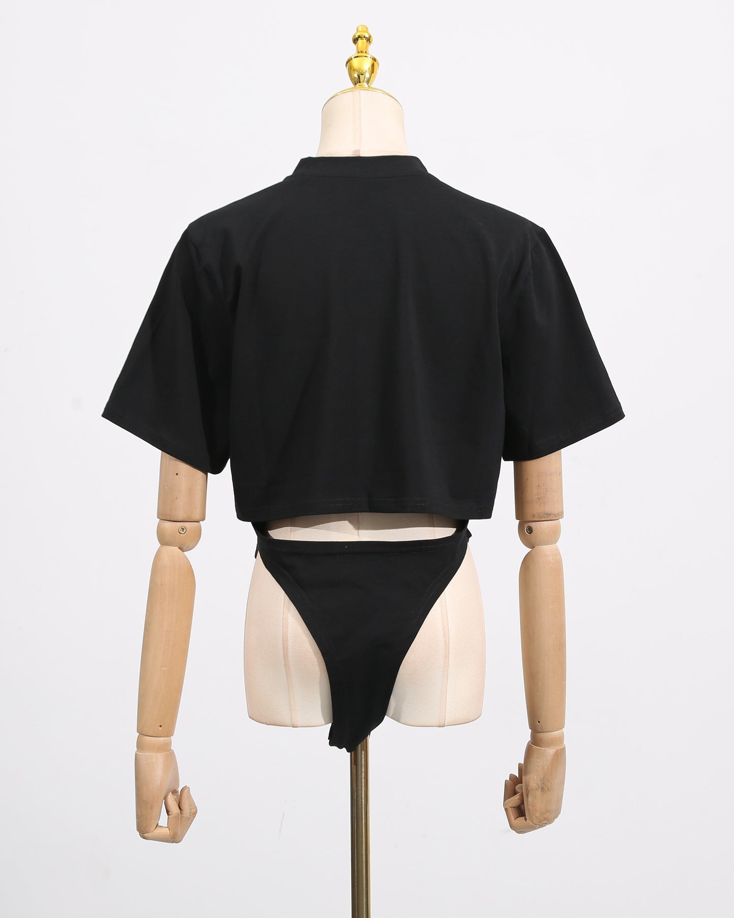 Black Letter Print Short Sleeve Bodysuit