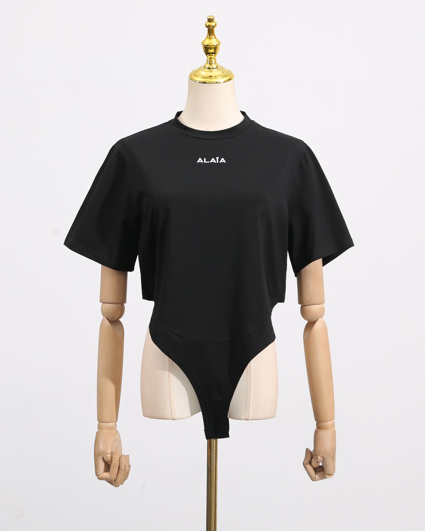 Black Letter Print Short Sleeve Bodysuit