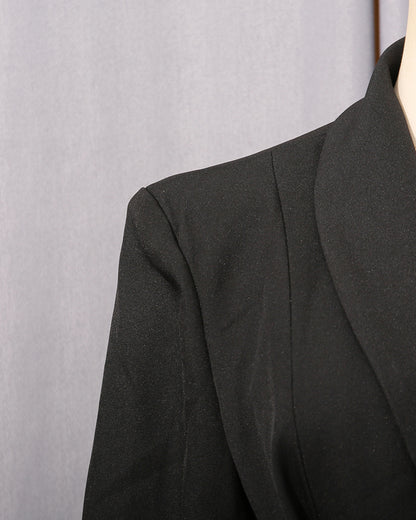 Black Metal Buckle Corset Blazer