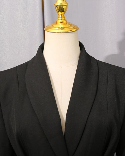 Black Metal Buckle Corset Blazer