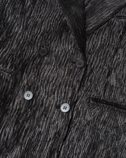 Black Metallic Double-Breasted Blazer