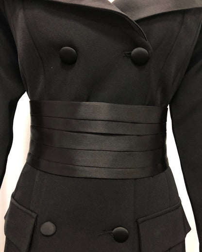 Black Off-Shoulder Blazer Mermaid Maxi Dress