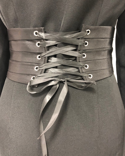 Black Off-Shoulder Blazer Mermaid Maxi Dress