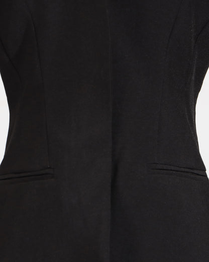 Black Off-Shoulder Buckle Fitted Top