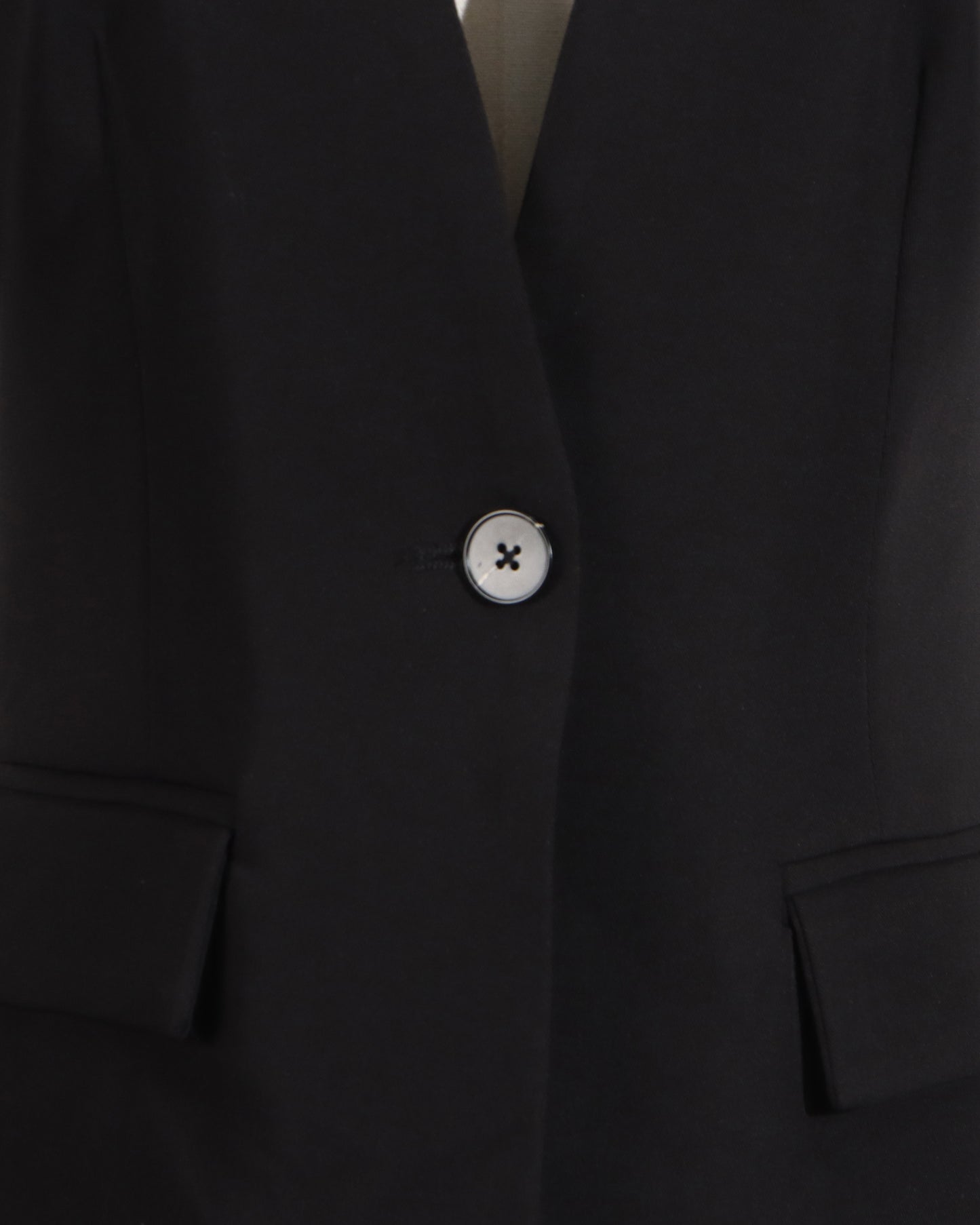 Black One-Sleeve Blazer & Wide-Leg Pants Set