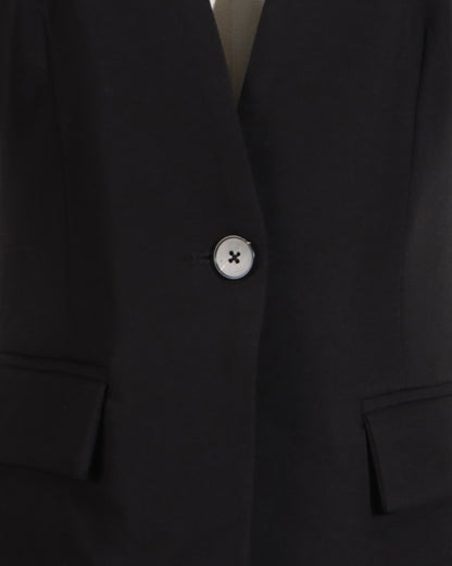 Black One-Sleeve Blazer & Wide-Leg Pants Set