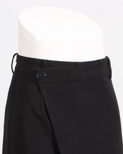 Black One-Sleeve Blazer & Wide-Leg Pants Set