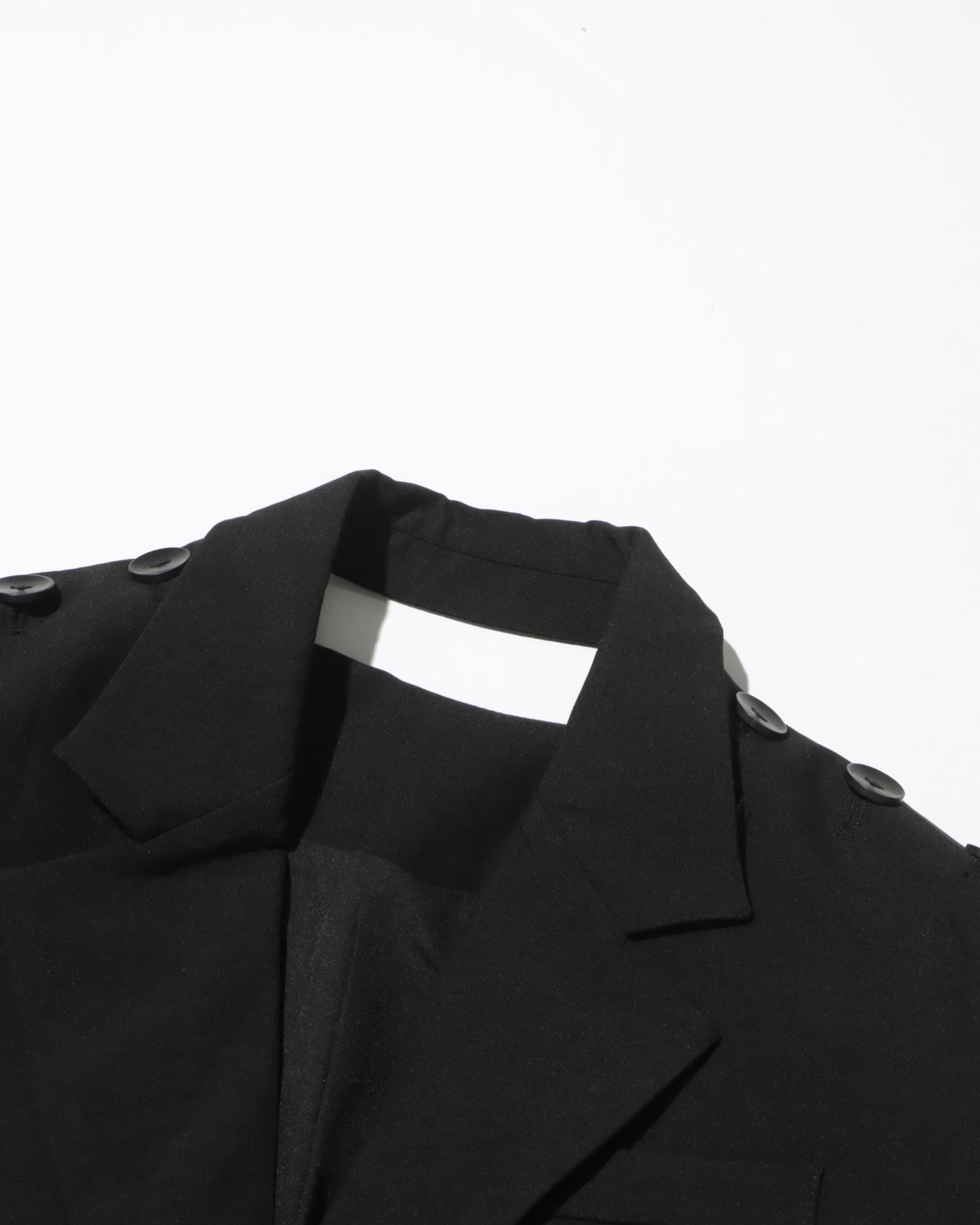 Black Oversized Blazer with Shoulder Buttons