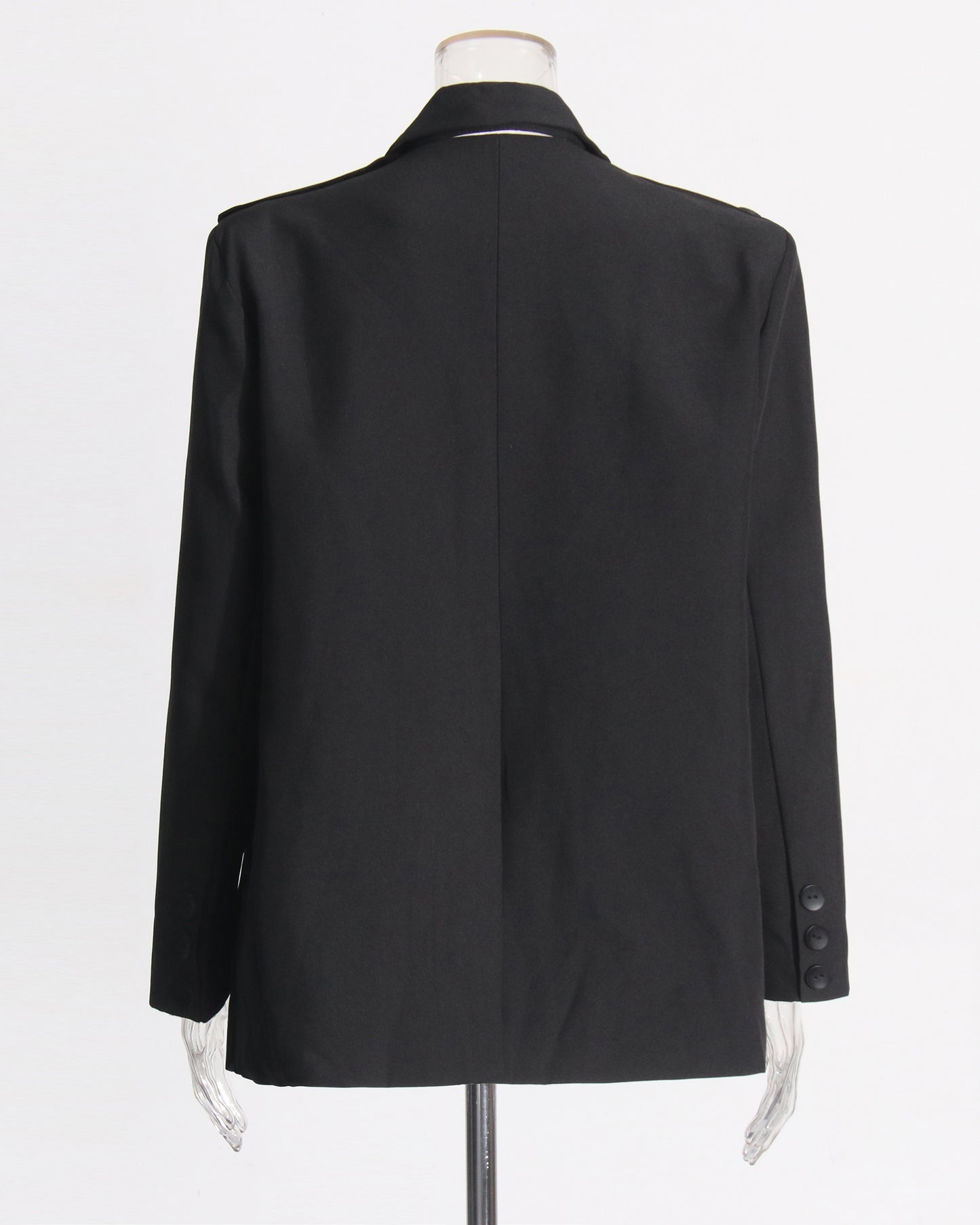 Black Oversized Blazer with Shoulder Buttons