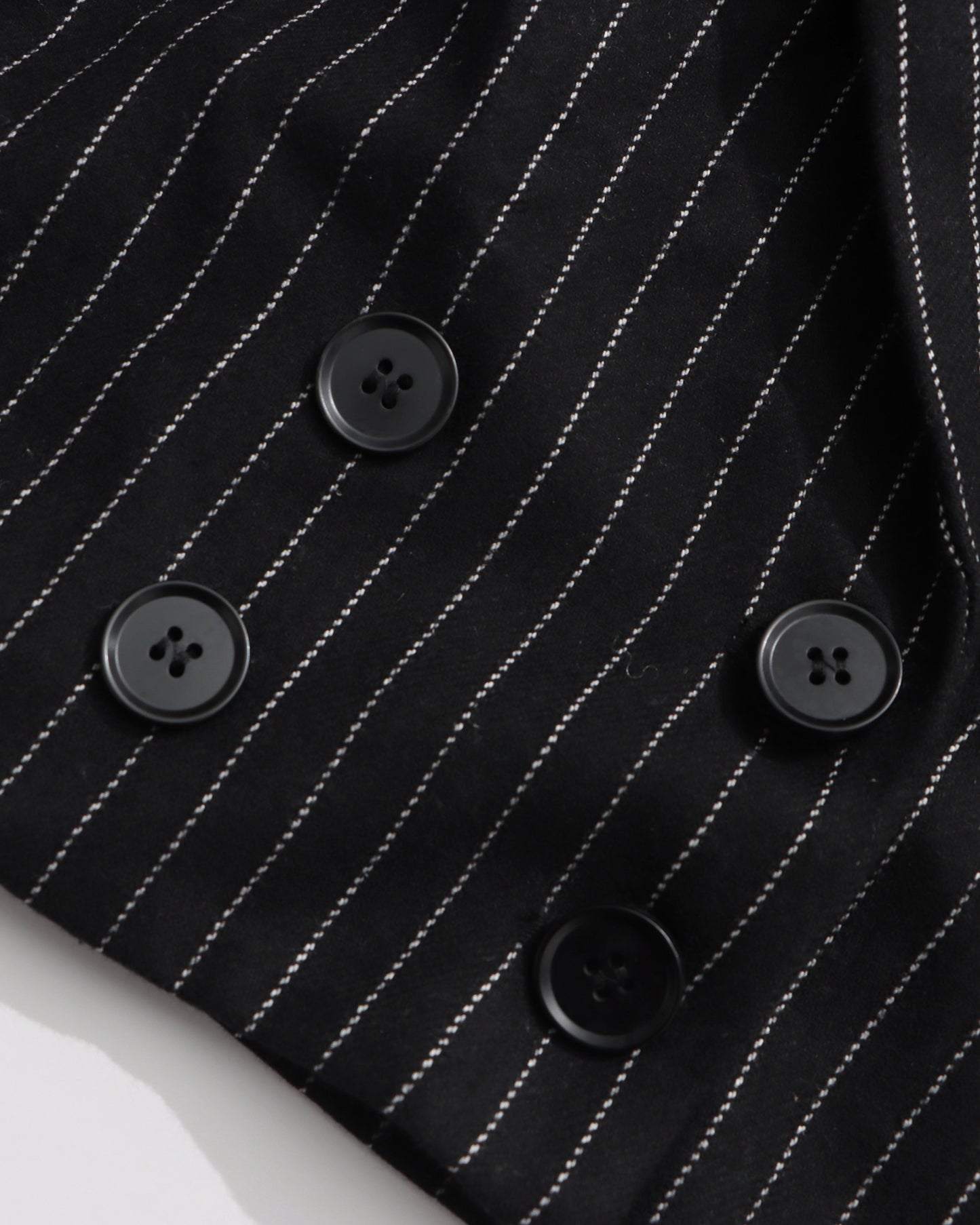 Black Pinstripe Double-Breasted Cropped Blazer