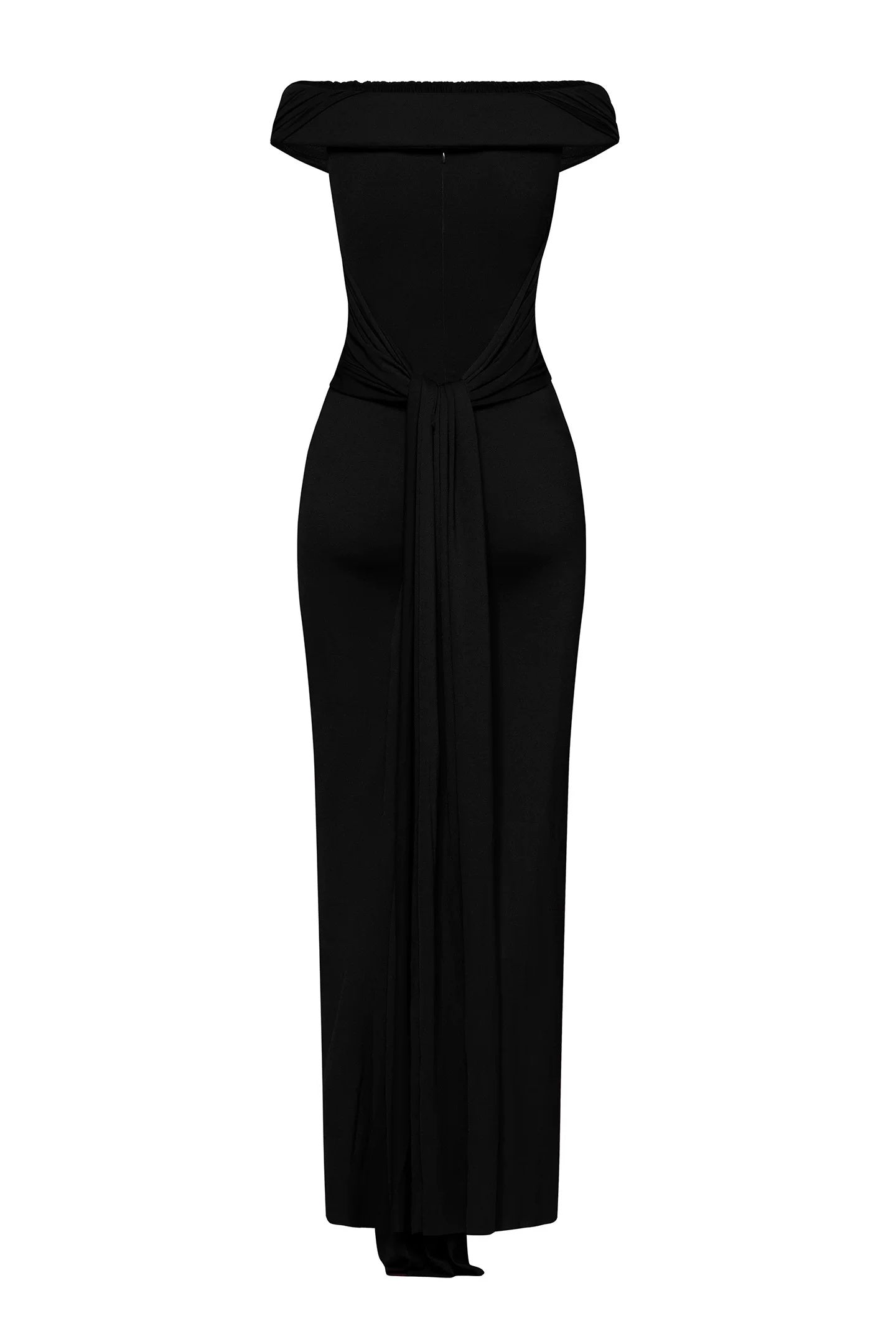 Black Pleated One-Shoulder Mermaid Evening Gown