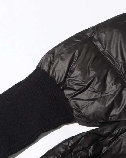 Black Puffy Wrap Puffer Jacket with Bow Tie Waist